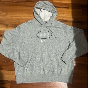 Gray Nike hoodie light pink embroidery size small